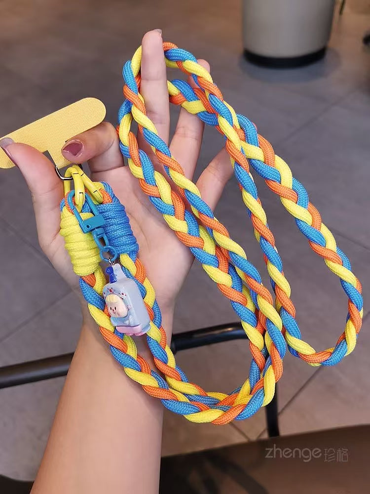 Handmade knitted smartphone crossbody strap