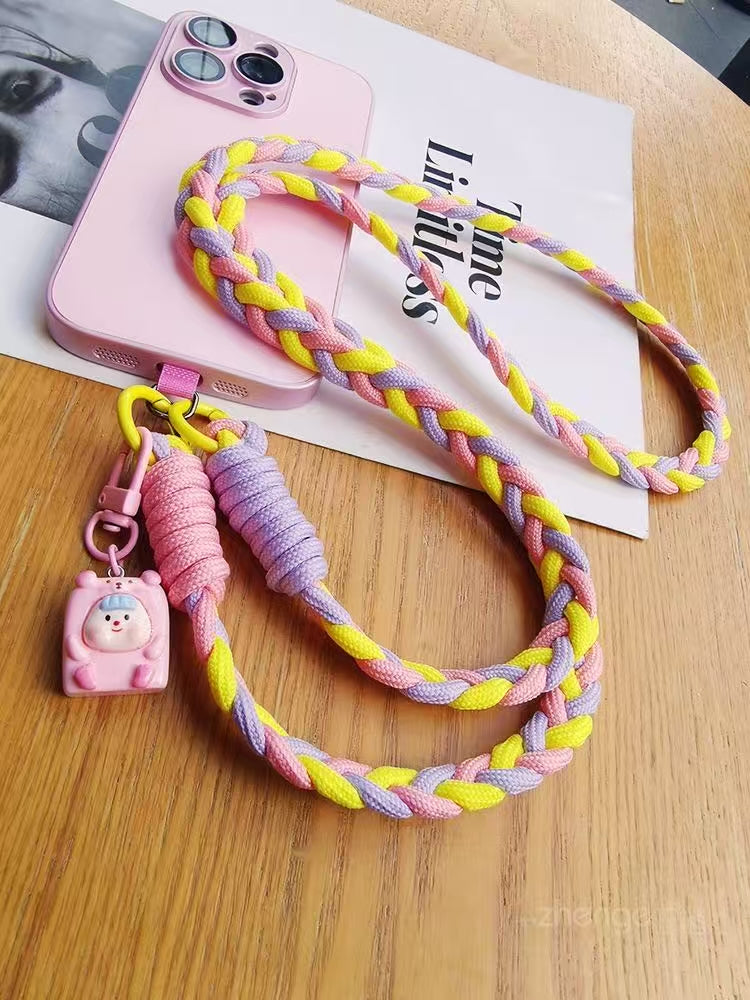 Handmade knitted smartphone crossbody strap 
