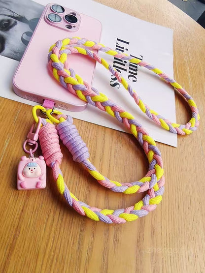 Handmade knitted smartphone crossbody strap 