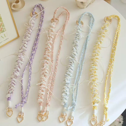 Handmade knitted smartphone crossbody strap 